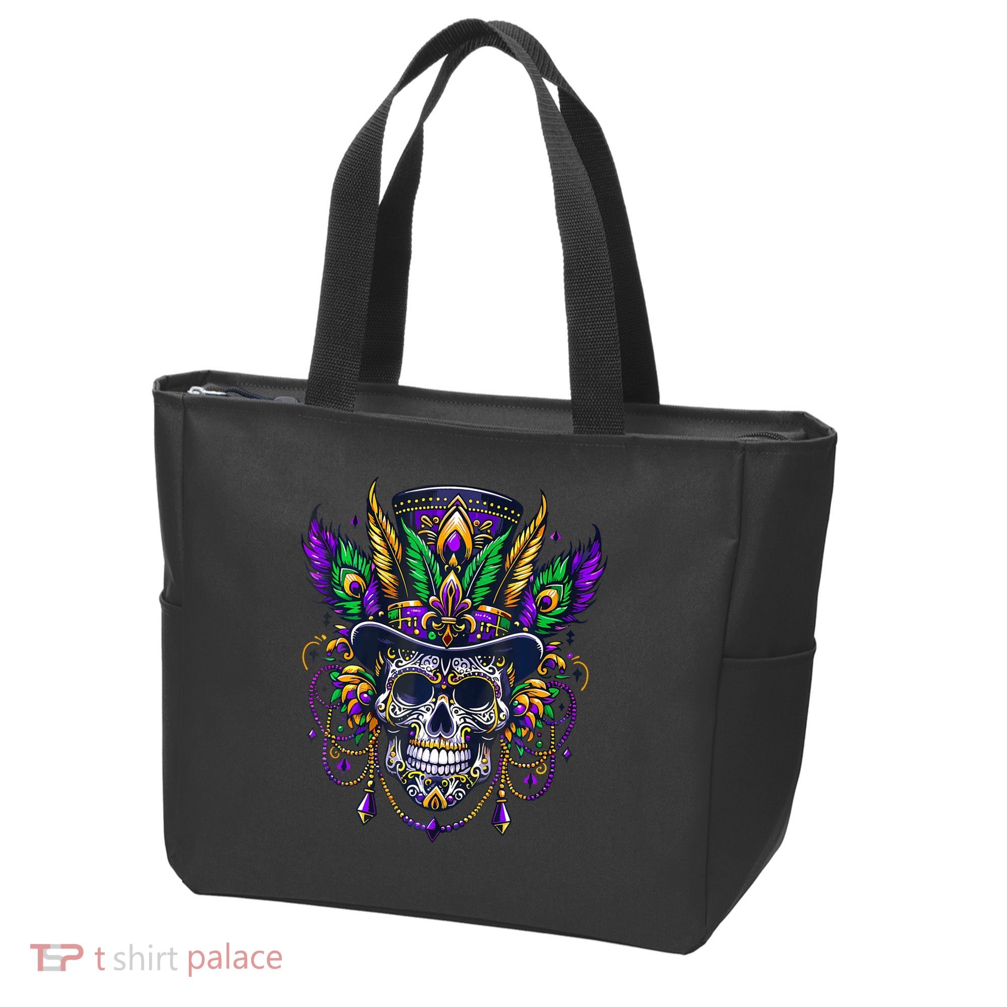 Mardi Gras Skull Top Hat New Orleans Witch Doctor Voodoo Tote Bag