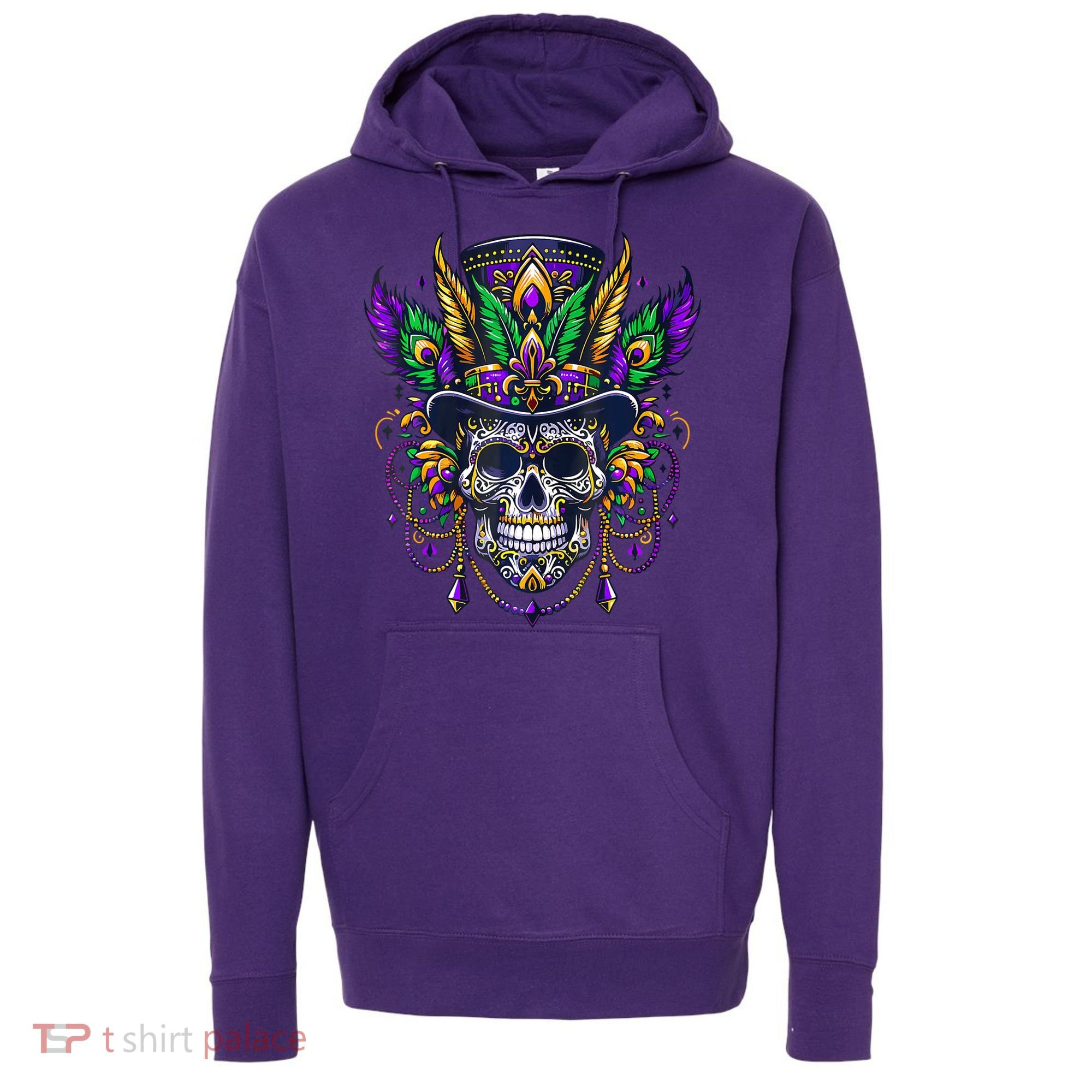 Mardi Gras Skull Top Hat New Orleans Witch Doctor Voodoo Hoodie