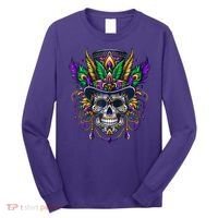 Mardi Gras Skull Top Hat New Orleans Witch Doctor Voodoo Long Sleeve Shirt thumb 0