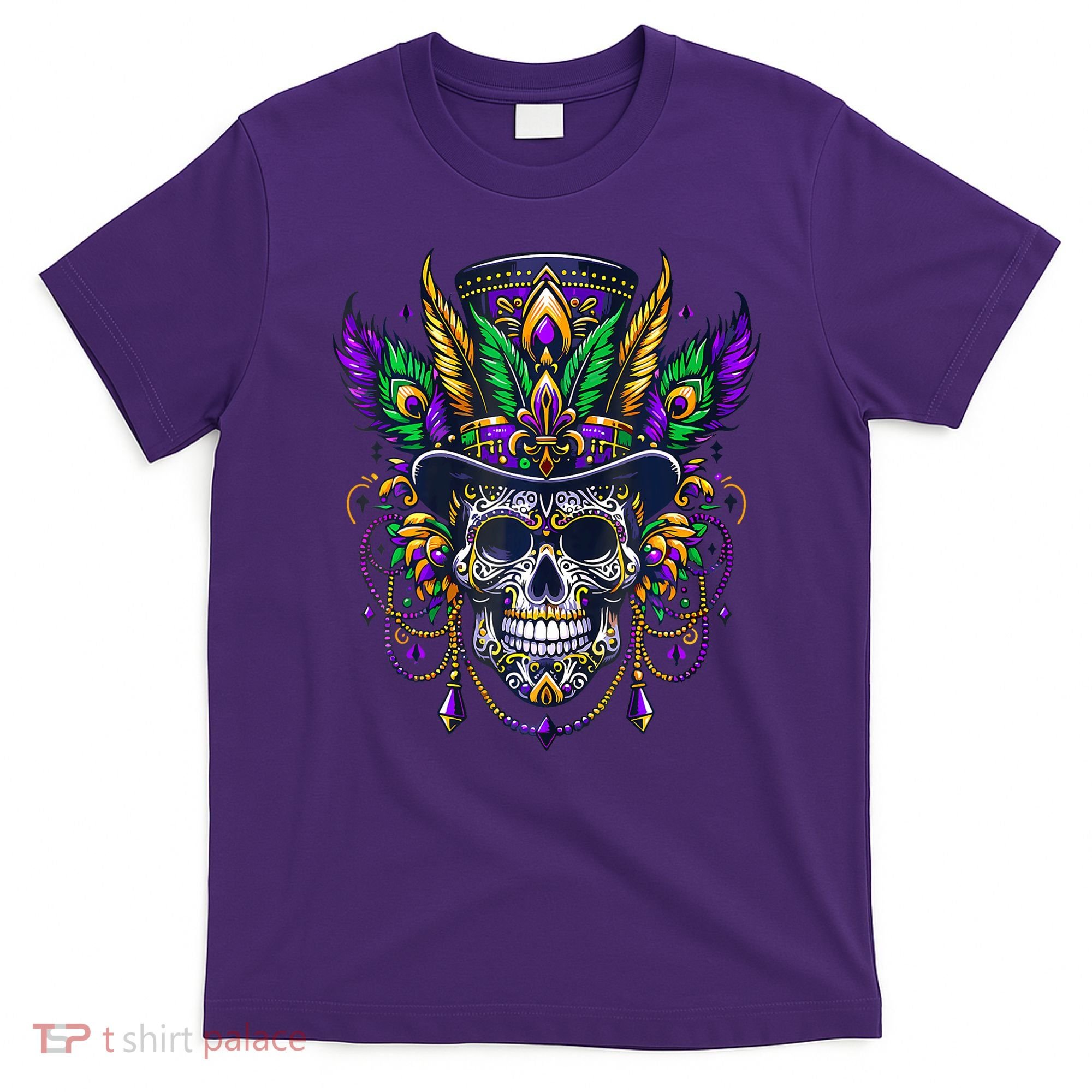 Mardi Gras Skull Top Hat New Orleans Witch Doctor Voodoo T-Shirt