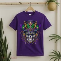 Mardi Gras Skull Top Hat New Orleans Witch Doctor Voodoo T-Shirt thumb 2
