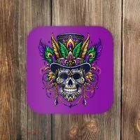 Mardi Gras Skull Top Hat New Orleans Witch Doctor Voodoo Coaster thumb 0