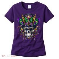 Mardi Gras Skull Top Hat New Orleans Witch Doctor Voodoo Women's T-Shirt thumb 0