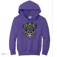 Mardi Gras Skull Top Hat New Orleans Witch Doctor Voodoo Kids Hoodie thumb 0