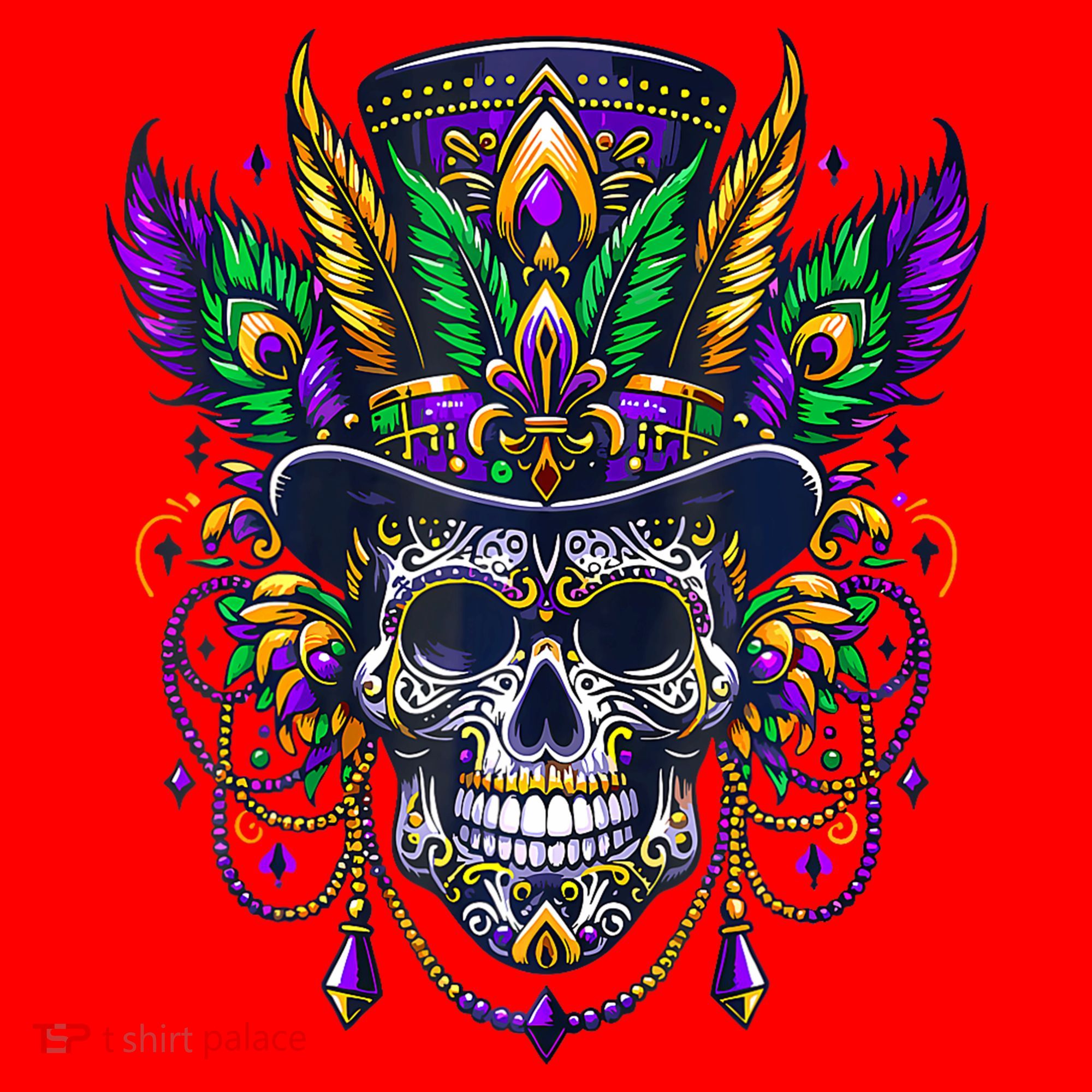Mardi Gras Skull Top Hat New Orleans Witch Doctor Voodoo Santa Hat