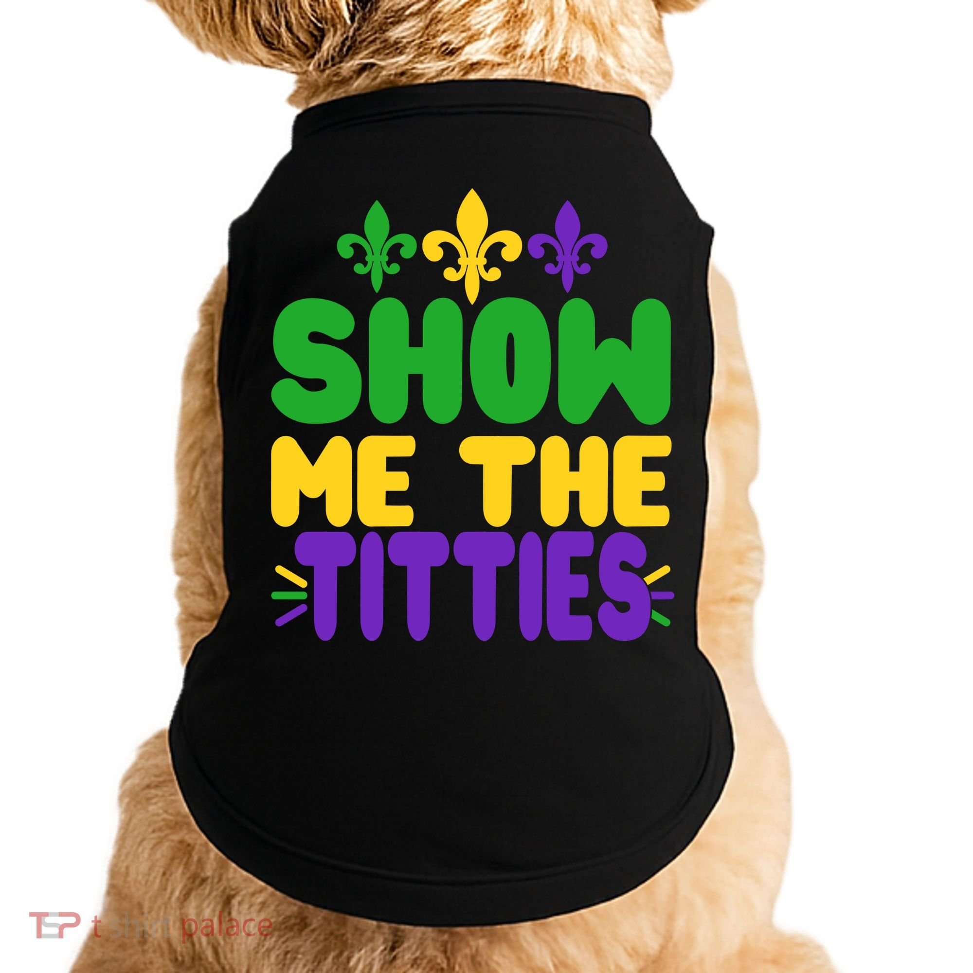 Mardi Gras Show Me The Titties Doggie Tank