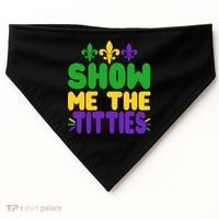 Mardi Gras Show Me The Titties USA-Made Doggie Bandana thumb 0