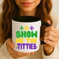 Mardi Gras Show Me The Titties Coffee Mug thumb 3
