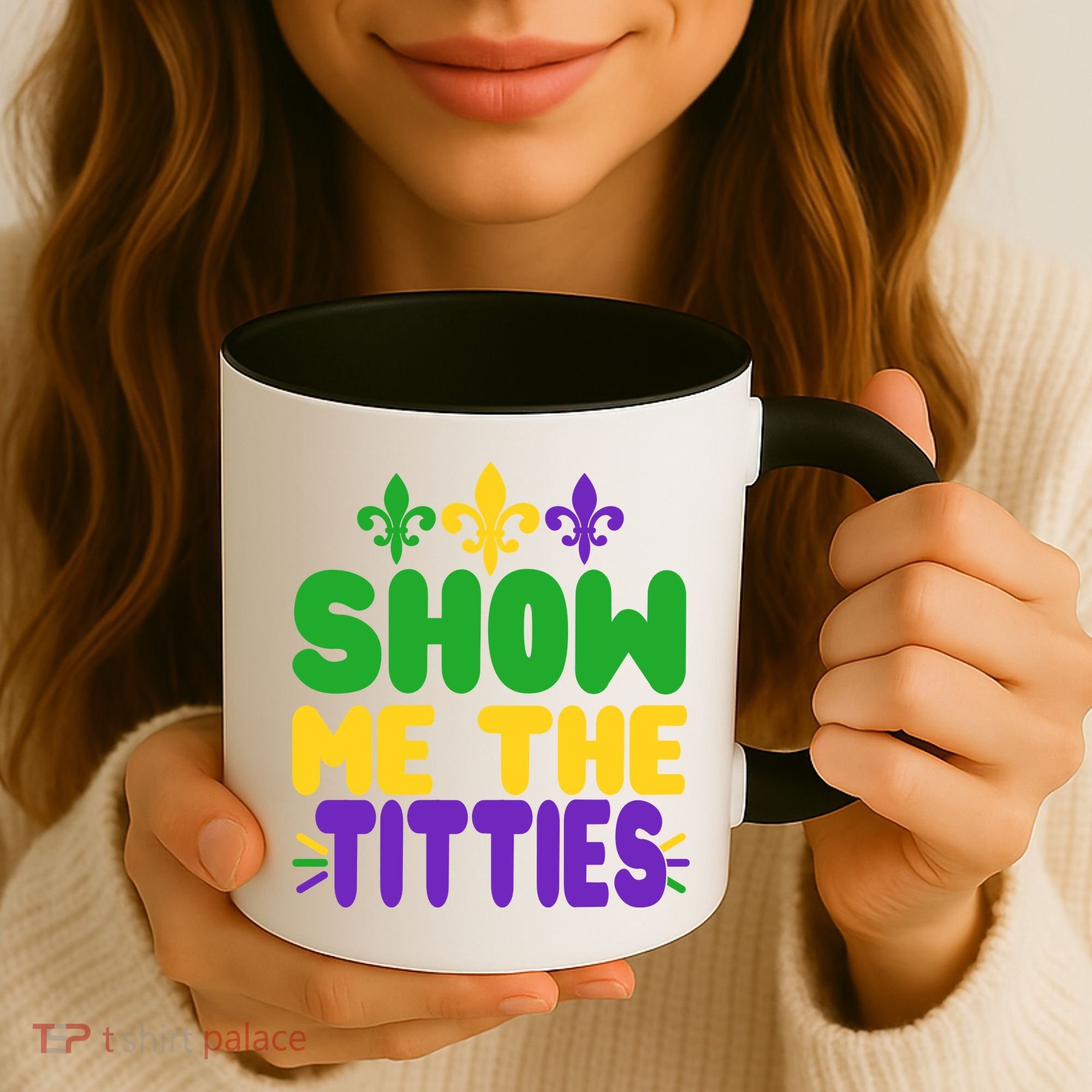 Mardi Gras Show Me The Titties Coffee Mug