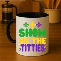 Mardi Gras Show Me The Titties Coffee Mug thumb 4