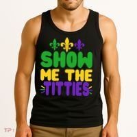 Mardi Gras Show Me The Titties Tank Top thumb 3