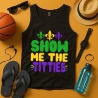Mardi Gras Show Me The Titties Tank Top thumb 4