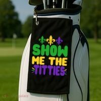 Mardi Gras Show Me The Titties Golf Towel thumb 2