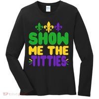 Mardi Gras Show Me The Titties Women's Long Sleeve Shirt thumb 0