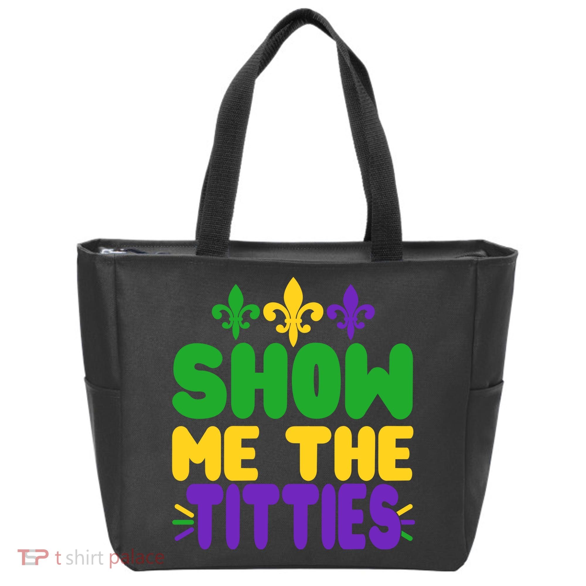 Mardi Gras Show Me The Titties Tote Bag