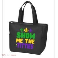Mardi Gras Show Me The Titties Tote Bag thumb 3