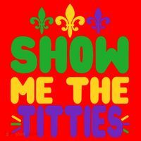 Mardi Gras Show Me The Titties Santa Hat thumb 1