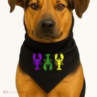 Mardi Gras Shirt, Craw Fish , Mardi Gras Outfit USA-Made Doggie Bandana thumb 1