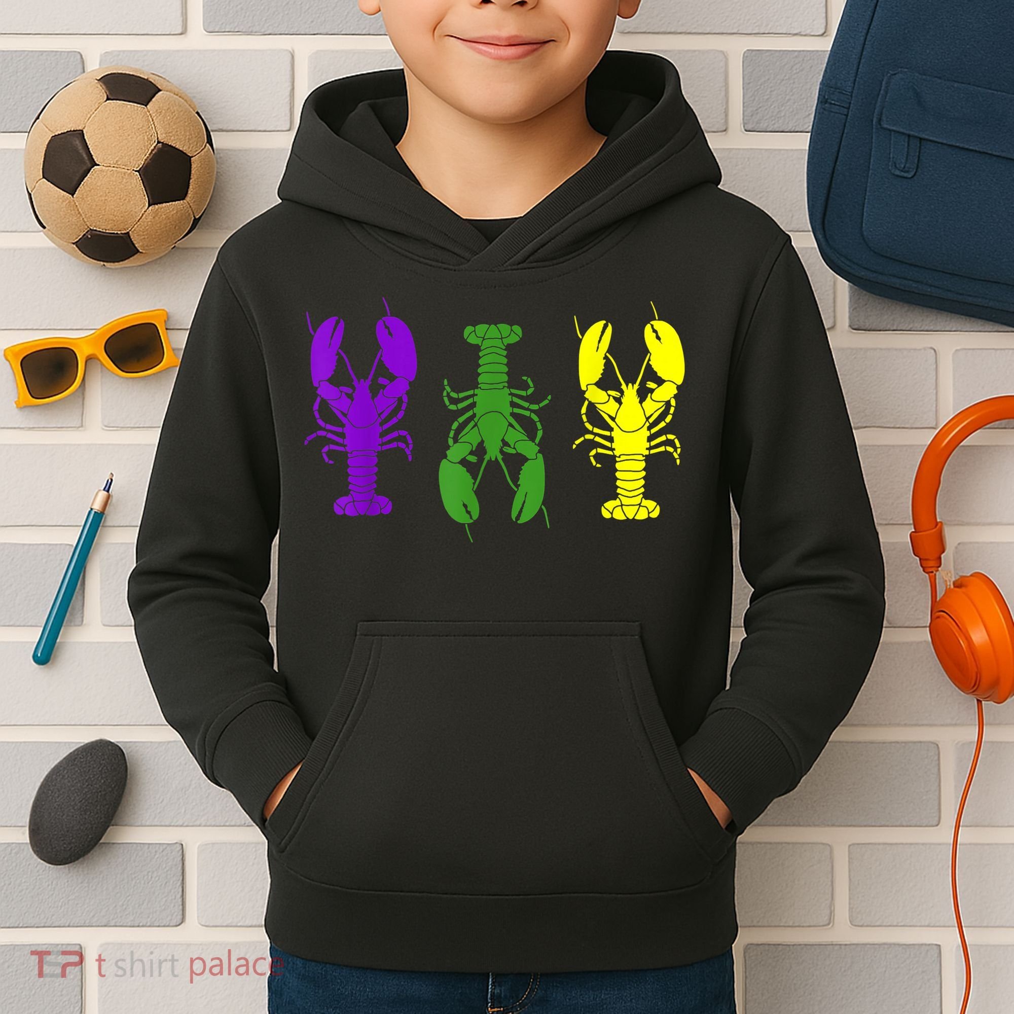 Mardi Gras Shirt, Craw Fish , Mardi Gras Outfit Kids Hoodie