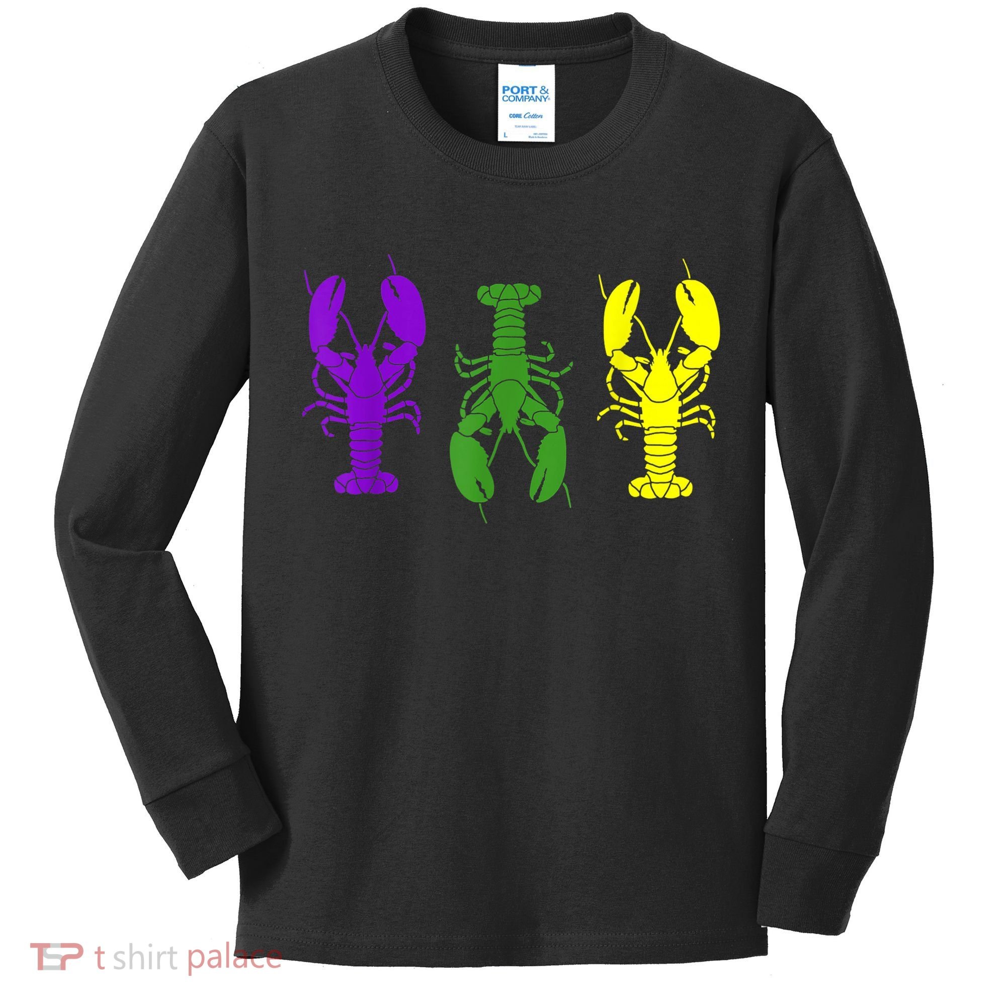 Mardi Gras Shirt, Craw Fish , Mardi Gras Outfit Kids Long Sleeve Shirt
