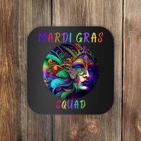 Mardi Gras Squad Party Costume Funny Mardi Gras Squad Festival Party Coaster thumb 0