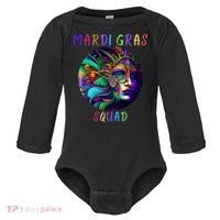 Mardi Gras Squad Party Costume Funny Mardi Gras Squad Festival Party Baby Long Sleeve Bodysuit thumb 0
