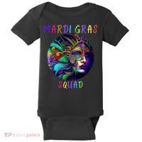 Mardi Gras Squad Party Costume Funny Mardi Gras Squad Festival Party Baby Bodysuit thumb 0