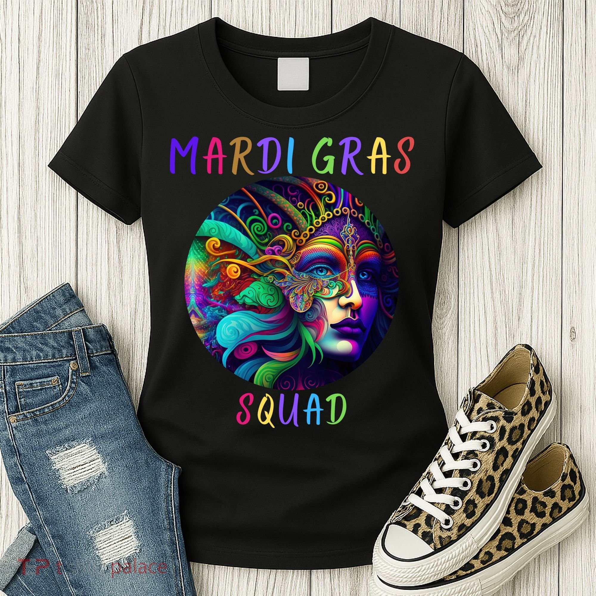 Mardi Gras Squad Party Costume Funny Mardi Gras Squad Festival Party Women's T-Shirt