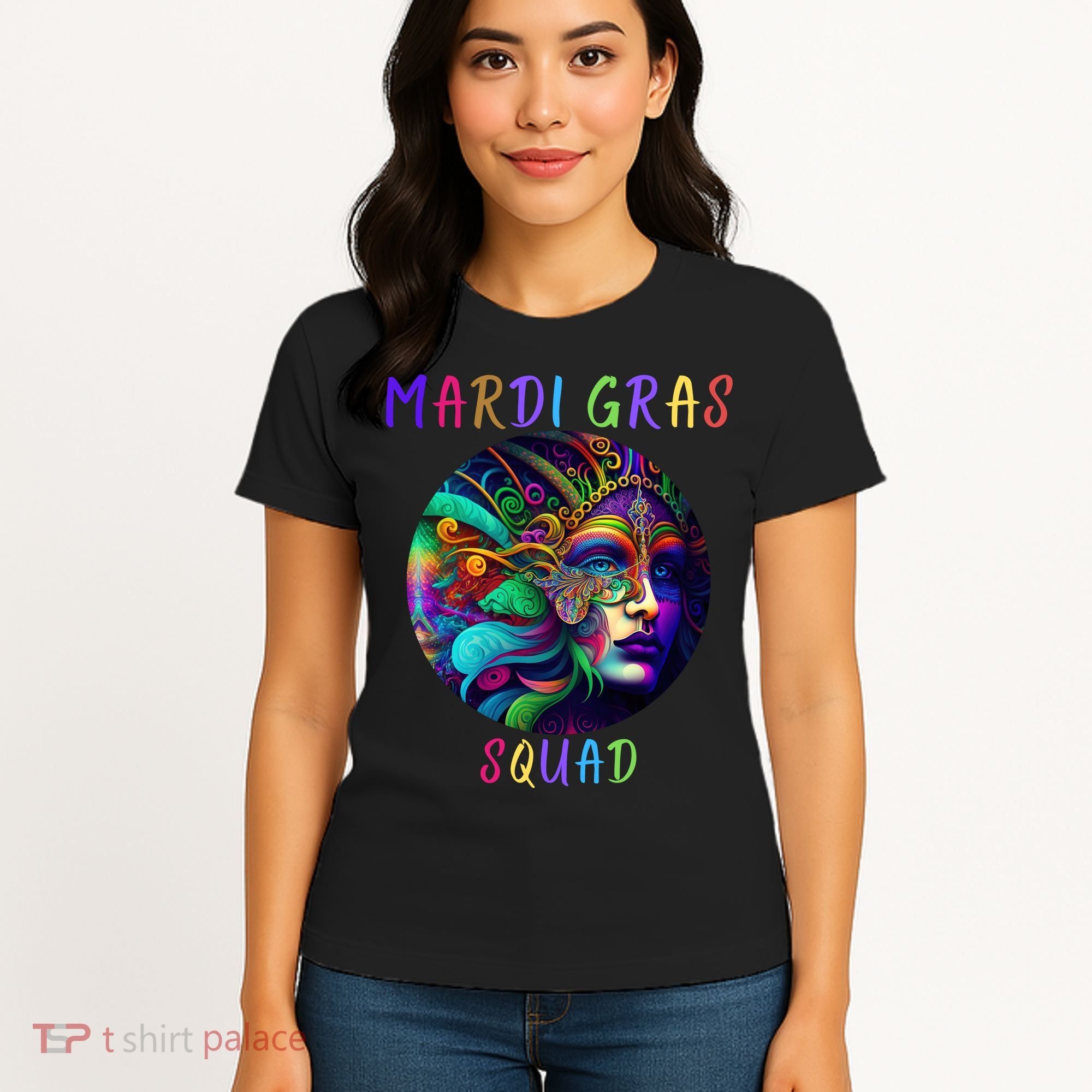 Mardi Gras Squad Party Costume Funny Mardi Gras Squad Festival Party Women's T-Shirt
