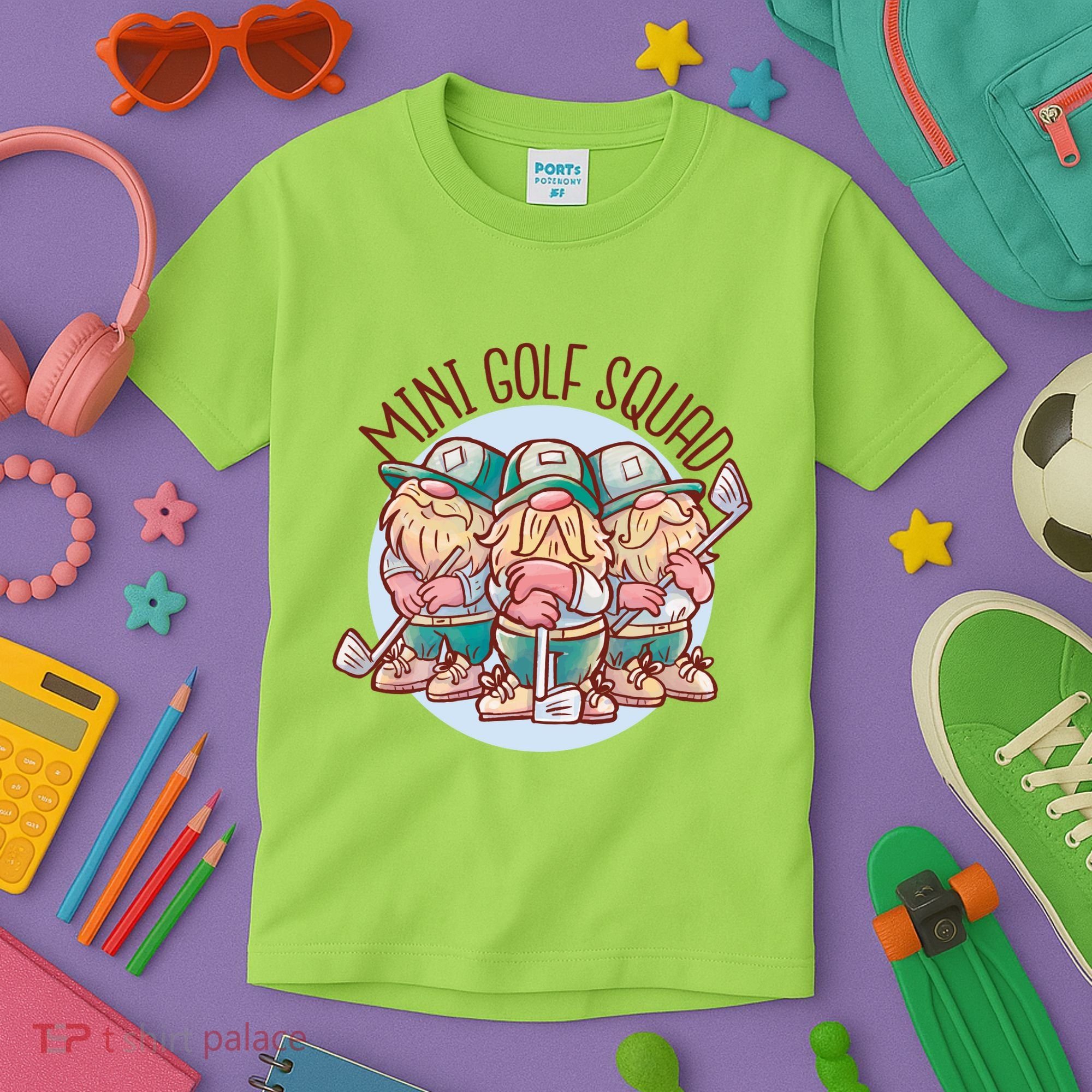 Mini Golf Squad Gnomes Kids T-Shirt