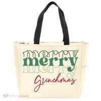 Merry Grinchmas Super Cute Christmas Tote Bag thumb 0
