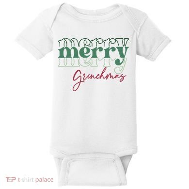Merry Grinchmas Super Cute Christmas Baby Bodysuit