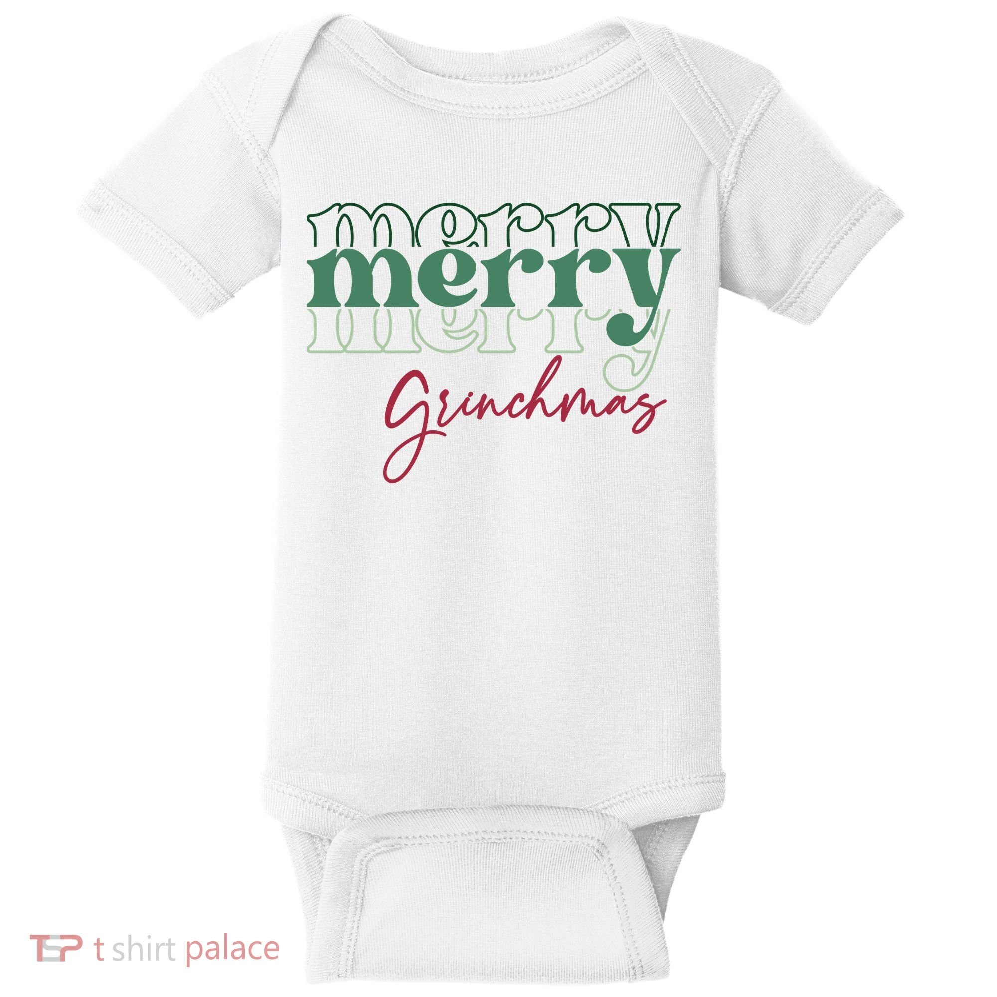 Merry Grinchmas Super Cute Christmas Baby Bodysuit