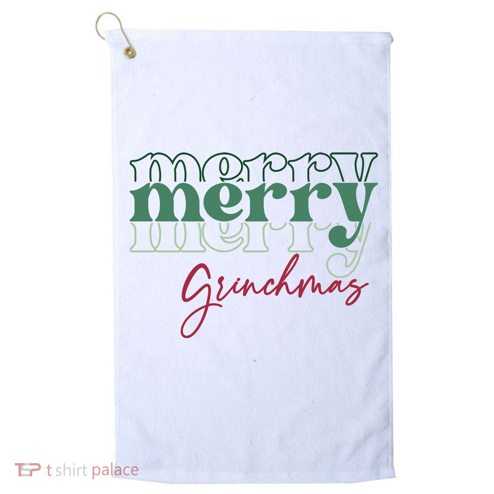 Merry Grinchmas Super Cute Christmas Golf Towel