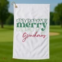 Merry Grinchmas Super Cute Christmas Golf Towel thumb 1