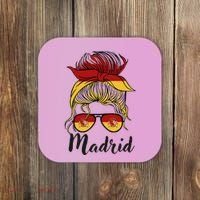 Madrid Girl Spanish Flag Spain Coaster thumb 0