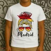 Madrid Girl Spanish Flag Spain T-Shirt thumb 3
