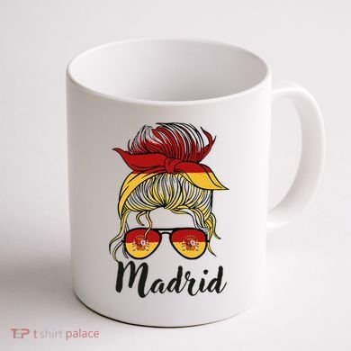 Madrid Girl Spanish Flag Spain Coffee Mug back