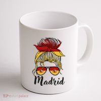 Madrid Girl Spanish Flag Spain Coffee Mug thumb 1