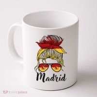 Madrid Girl Spanish Flag Spain Coffee Mug thumb 0