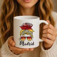 Madrid Girl Spanish Flag Spain Coffee Mug thumb 3