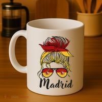 Madrid Girl Spanish Flag Spain Coffee Mug thumb 4
