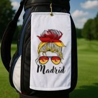 Madrid Girl Spanish Flag Spain Golf Towel thumb 2