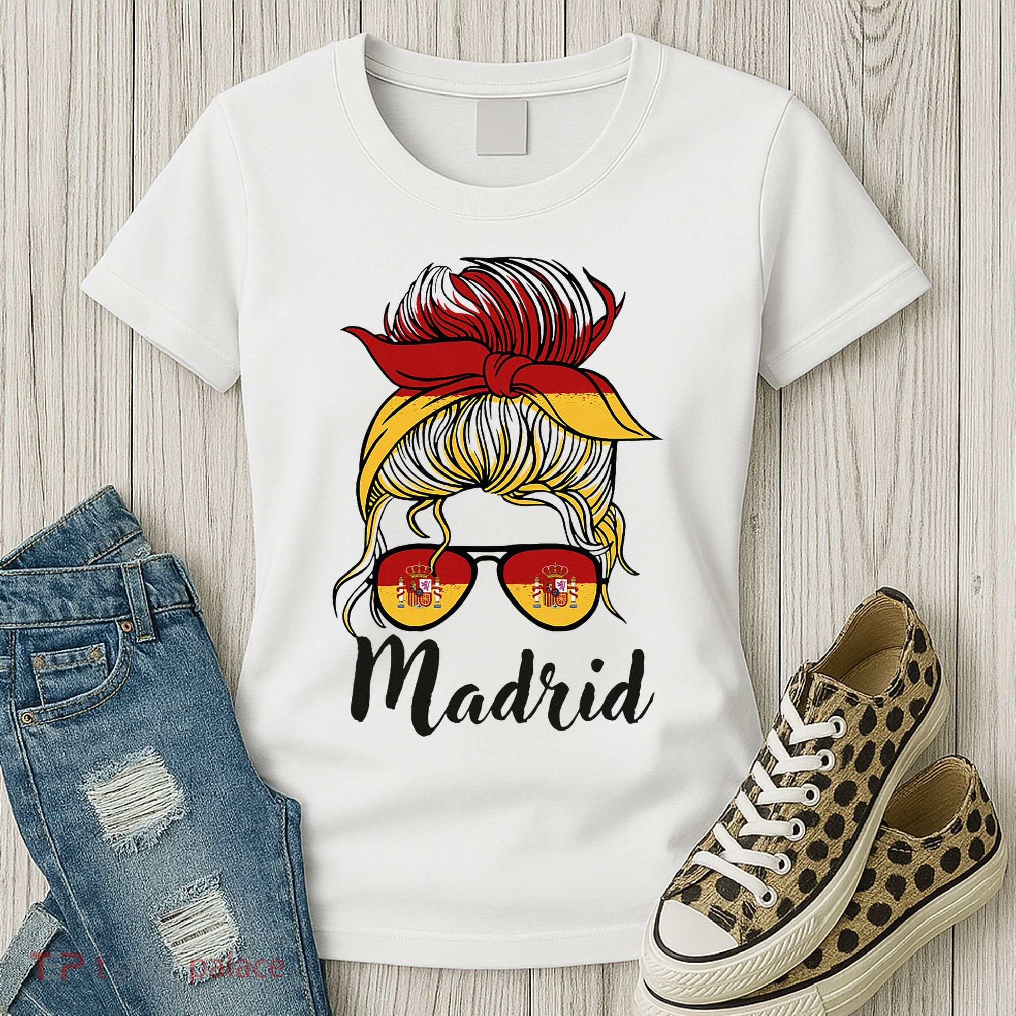 Madrid Girl Spanish Flag Spain Women's T-Shirt