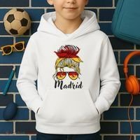 Madrid Girl Spanish Flag Spain Kids Hoodie thumb 2