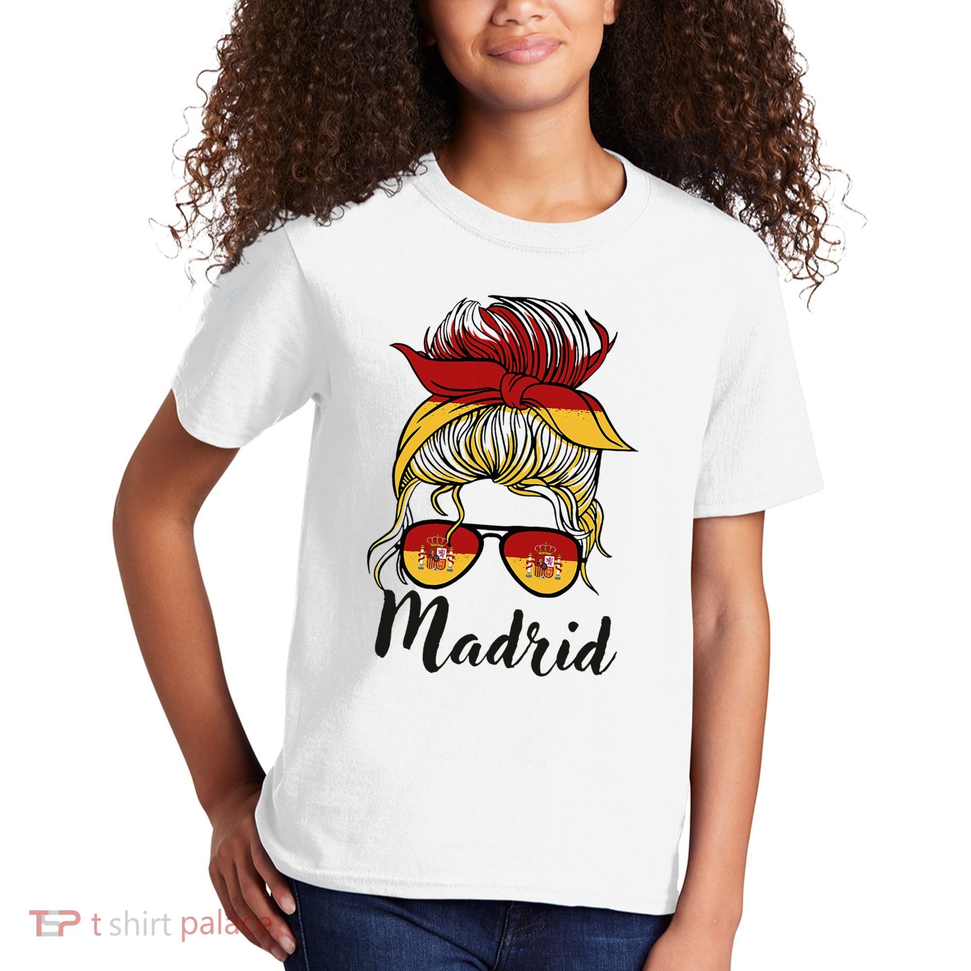 Madrid Girl Spanish Flag Spain Kids T-Shirt