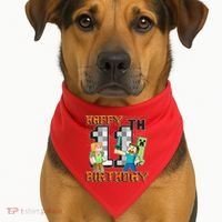 Group Shot 11th Birthday USA-Made Doggie Bandana thumb 1
