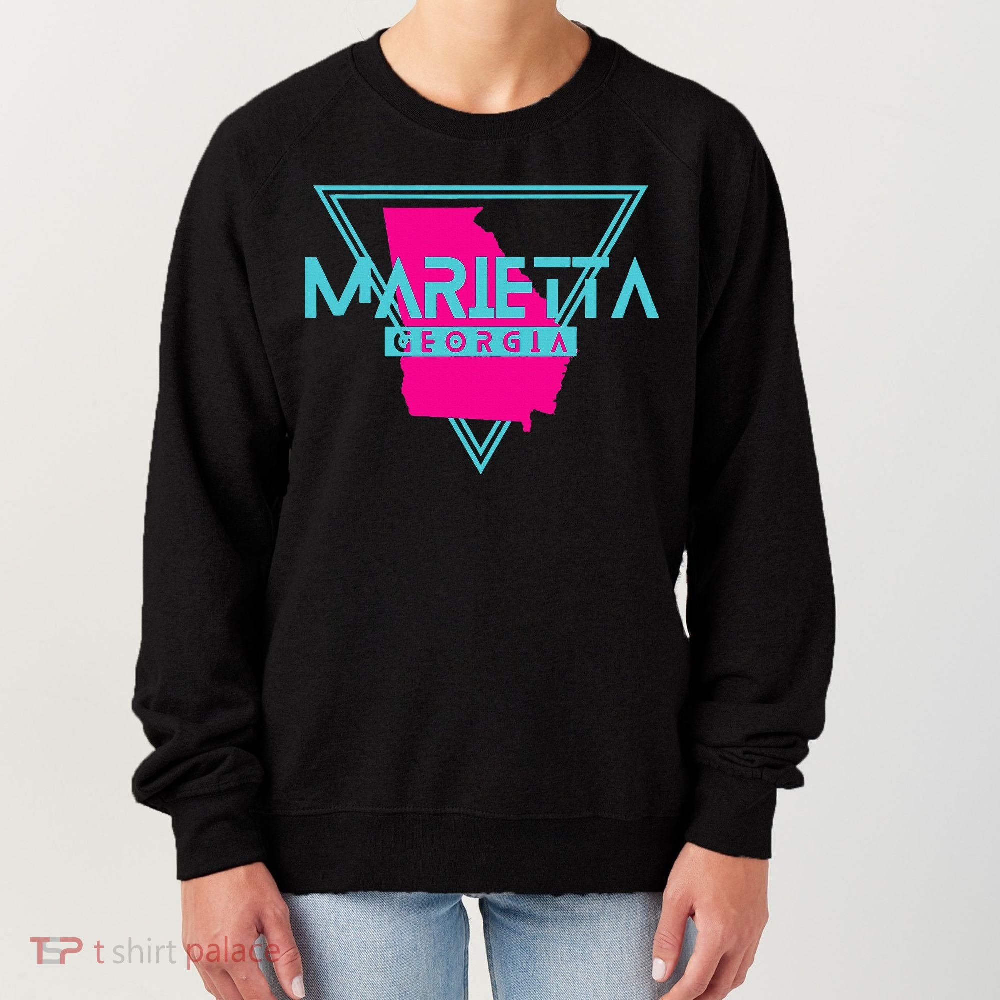 Marietta Georgia Souvenir Ga Retro Triangle Women's Sweatshirt
