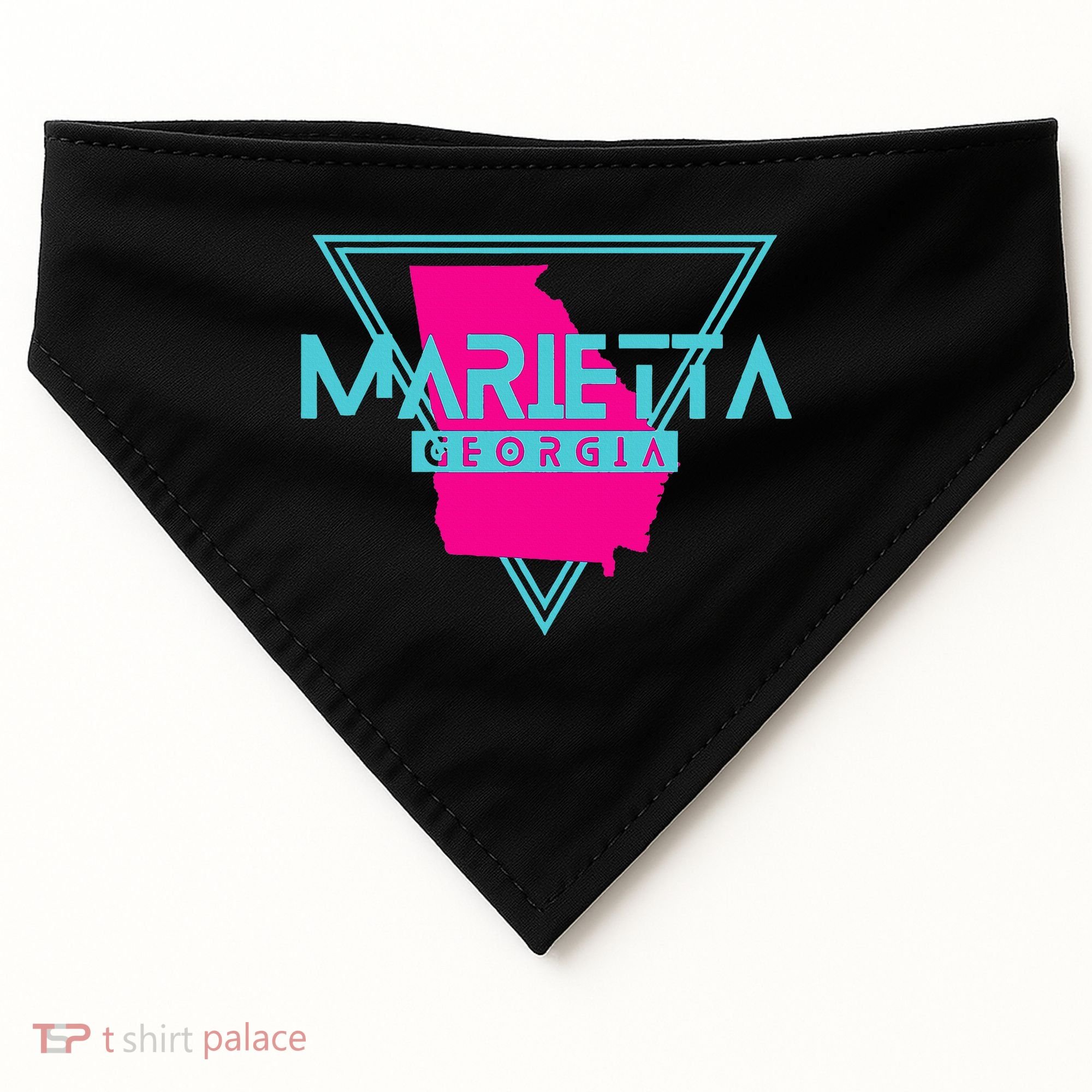 Marietta Georgia Souvenir Ga Retro Triangle USA-Made Doggie Bandana