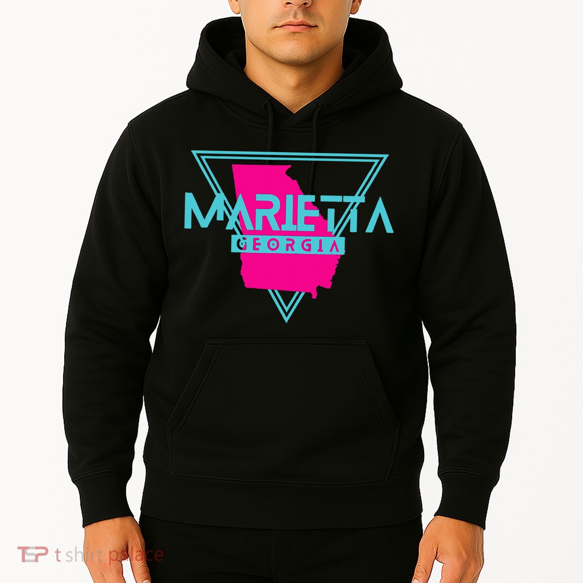 Marietta Georgia Souvenir Ga Retro Triangle Hoodie